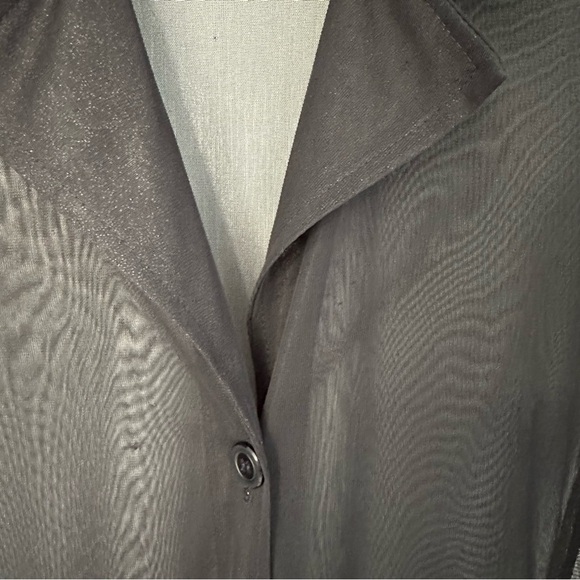 WOMEN'S SHEER BLACK CHIFFON LIGHTWEIGHT MAXI DUSTER KIMONO CARDIGAN - SIZE  US S - Picture 3 of 4